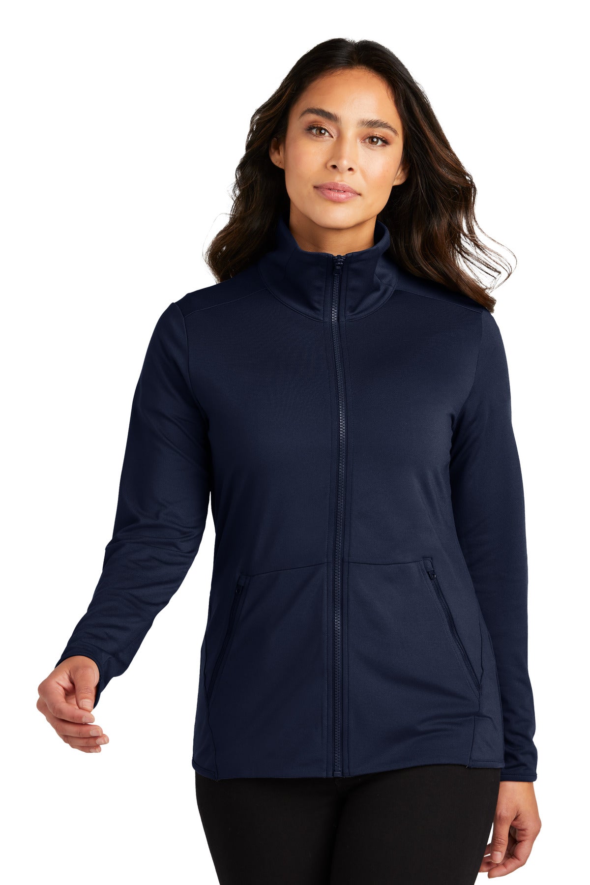 Port Authority Women's Accord Stretch Fleece Full-Zip LK595 - Navy