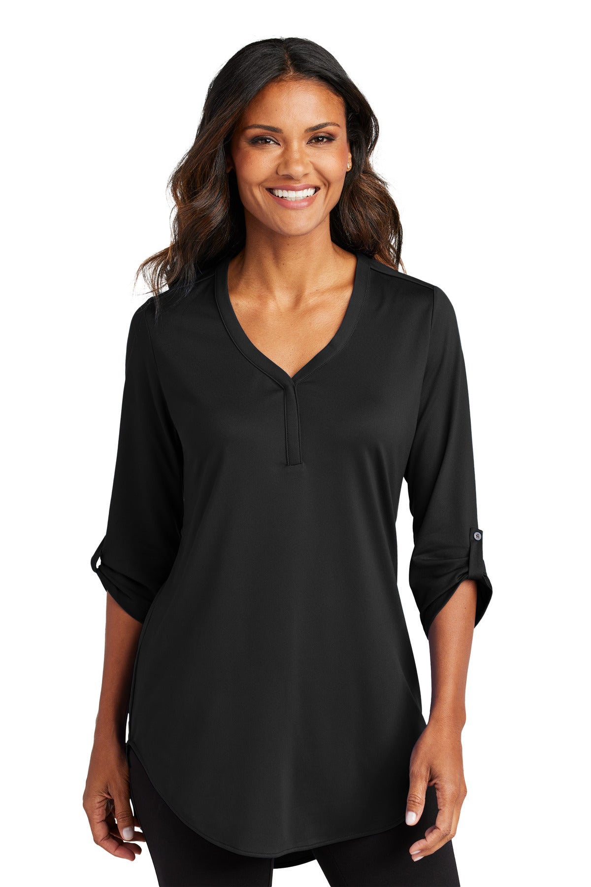 Port Authority Women's City Stretch 3/4-Sleeve Tunic LK6840 - Black