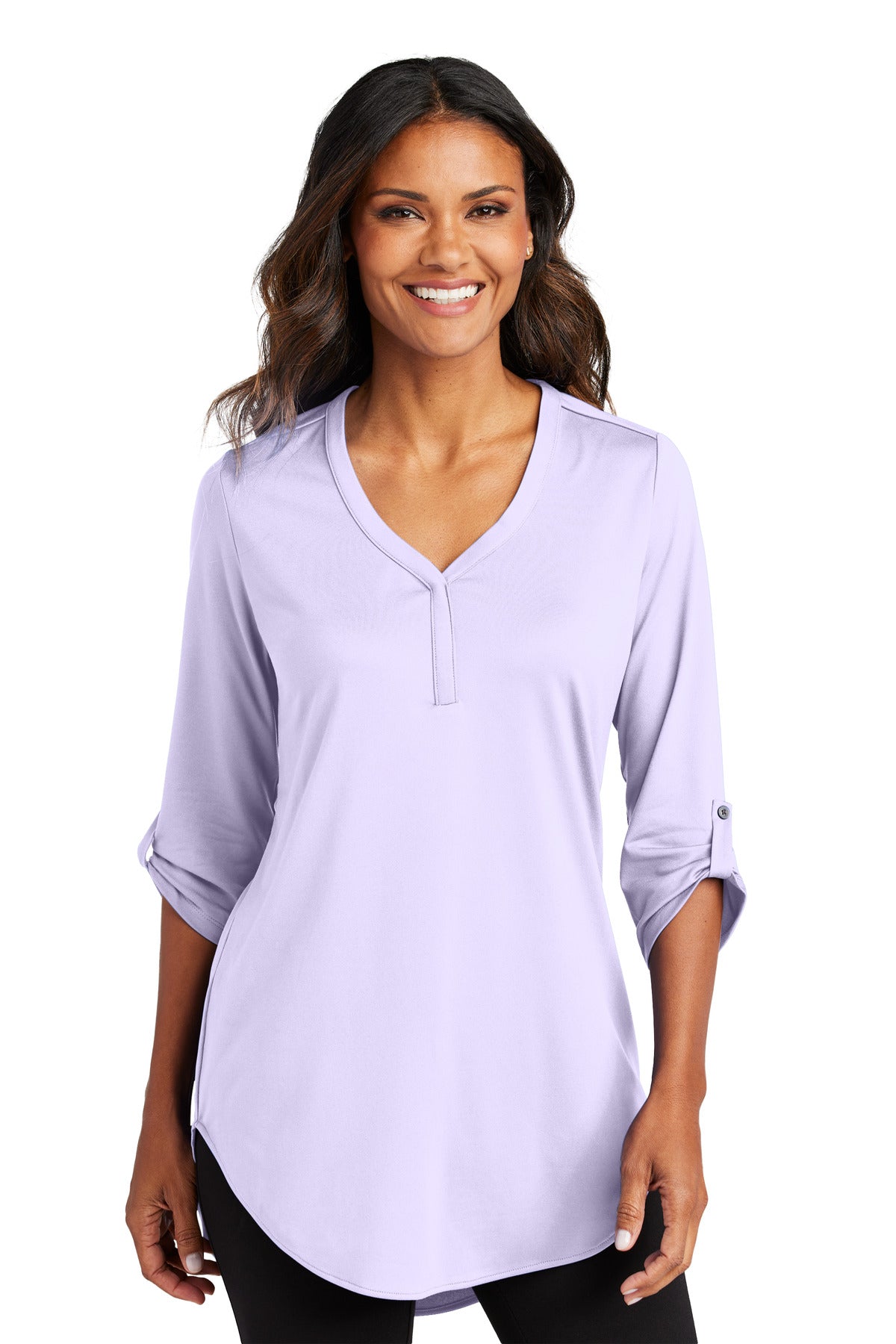 Port Authority Women's City Stretch 3/4-Sleeve Tunic LK6840 - Bright Lavender