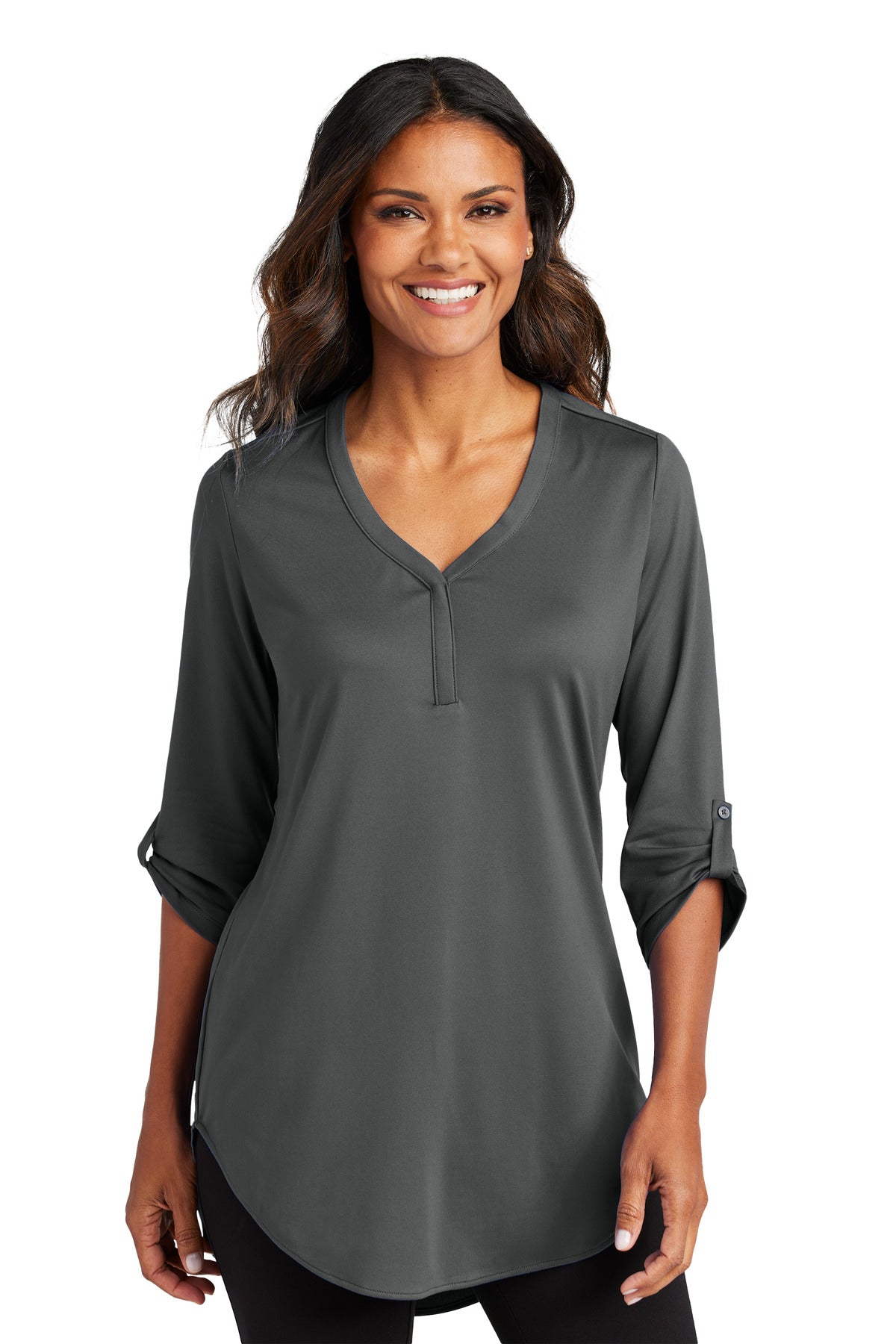 Port Authority Women's City Stretch 3/4-Sleeve Tunic LK6840 - Graphite