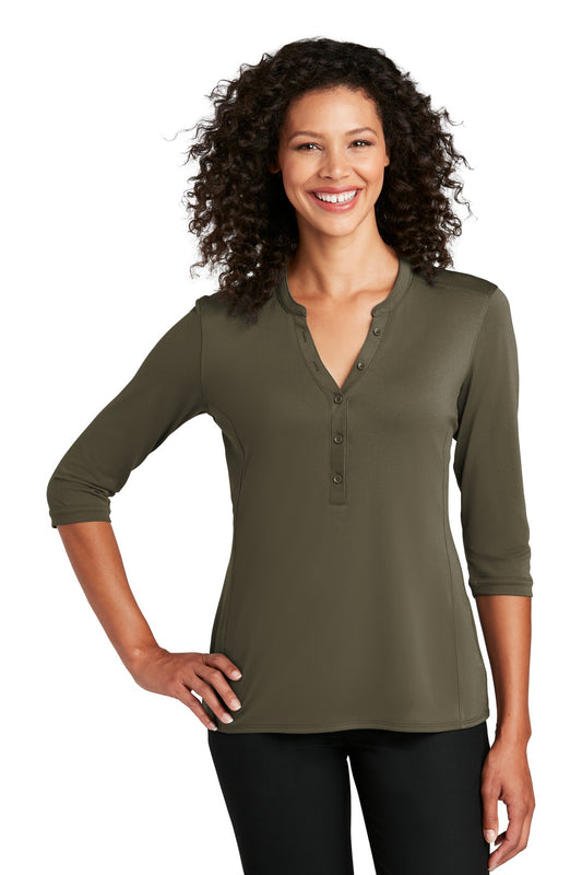 Port Authority   Women's UV Choice Pique Henley LK750 - Deep Olive
