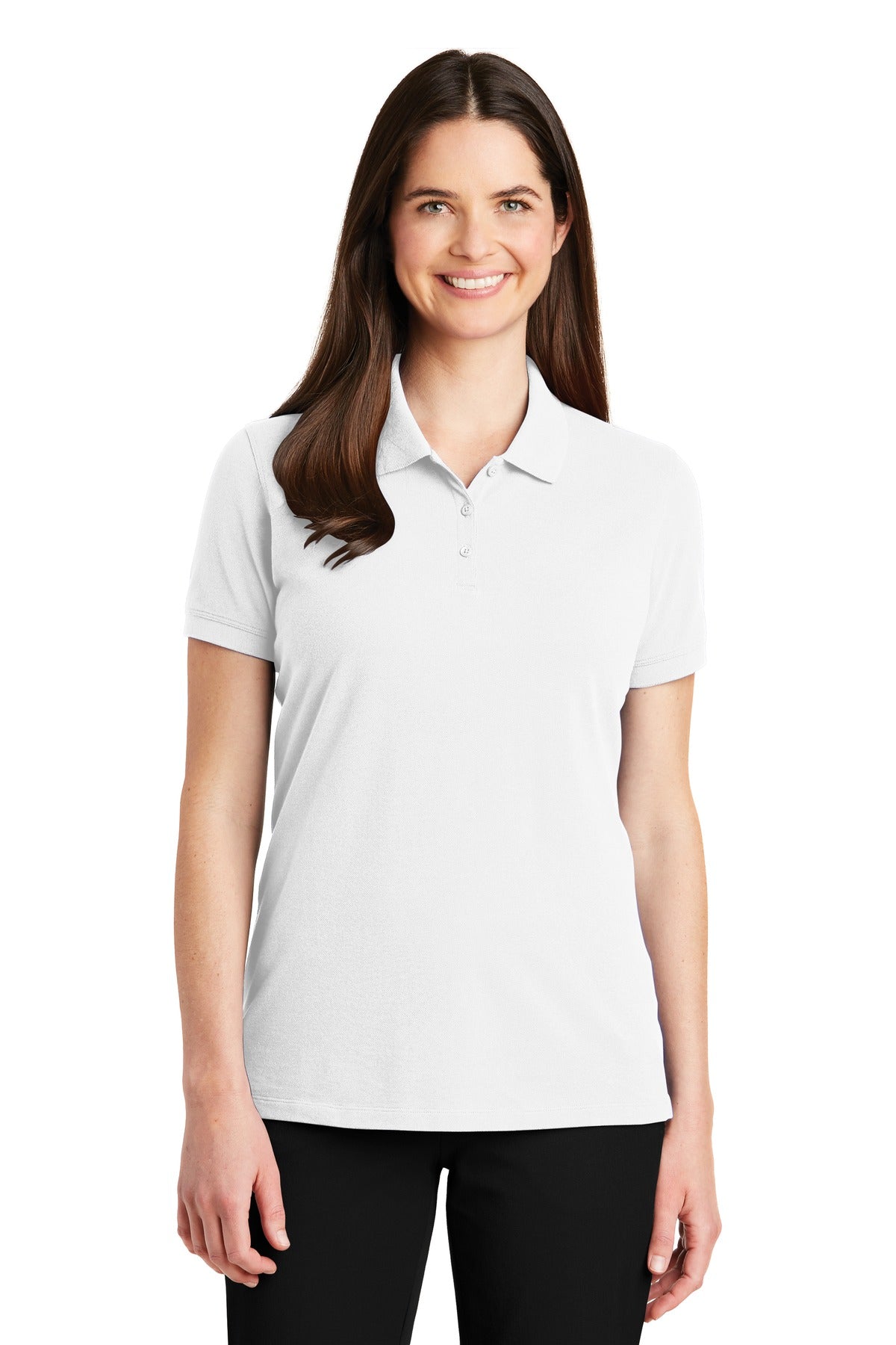 Port Authority Women's EZCotton Polo. LK8000 - White