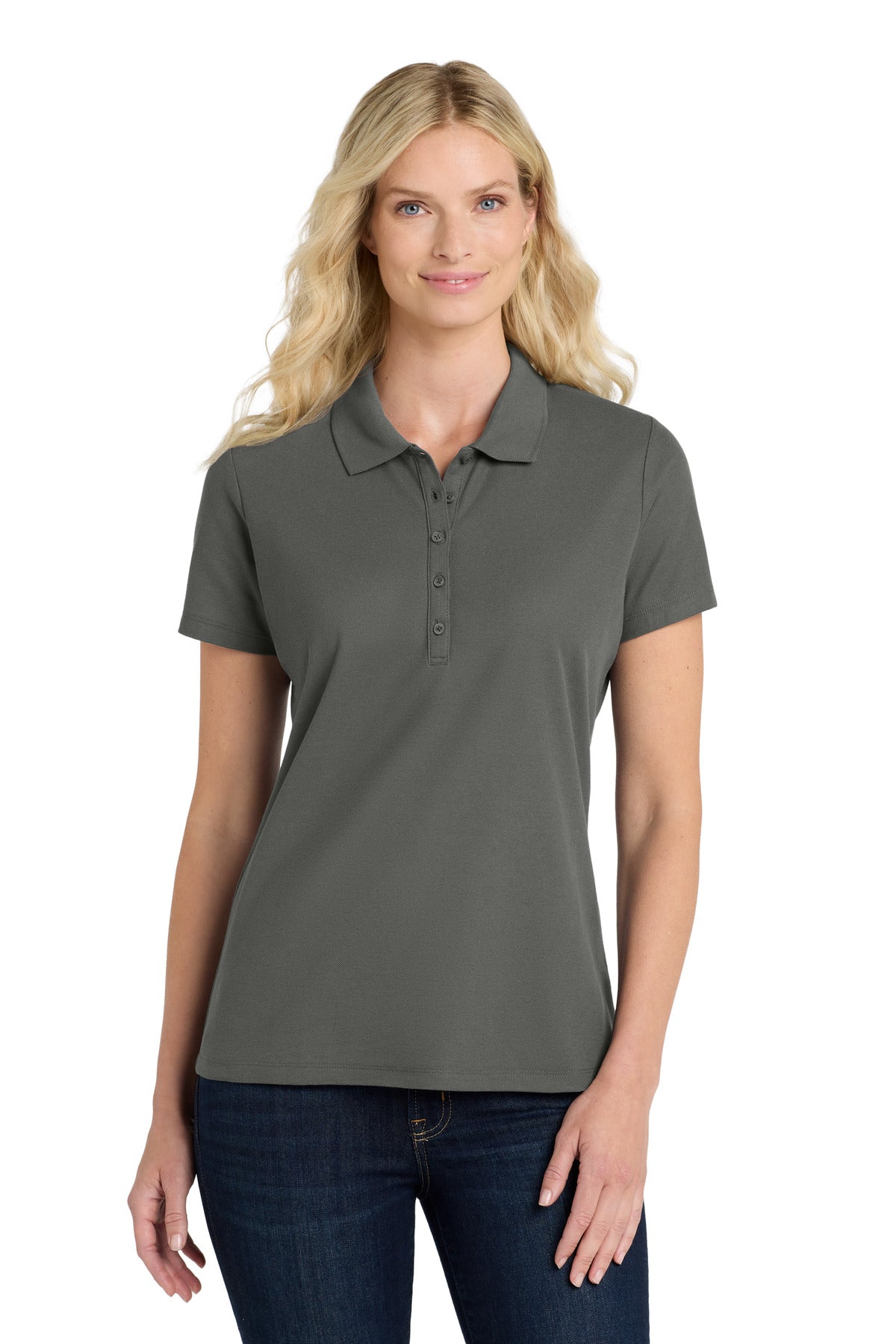 Port Authority Women's SuperPro React  Polo. LK810 - Storm Grey