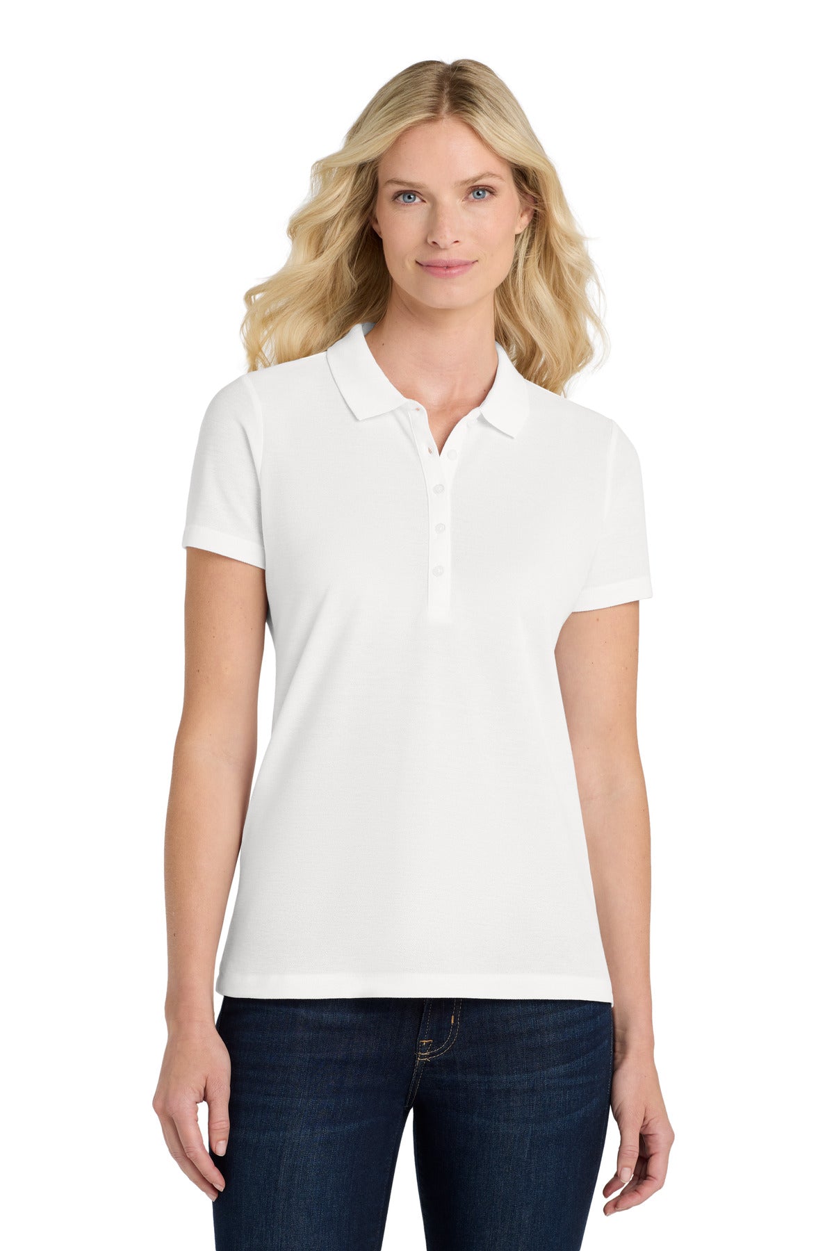 Port Authority Women's SuperPro React  Polo. LK810 - White