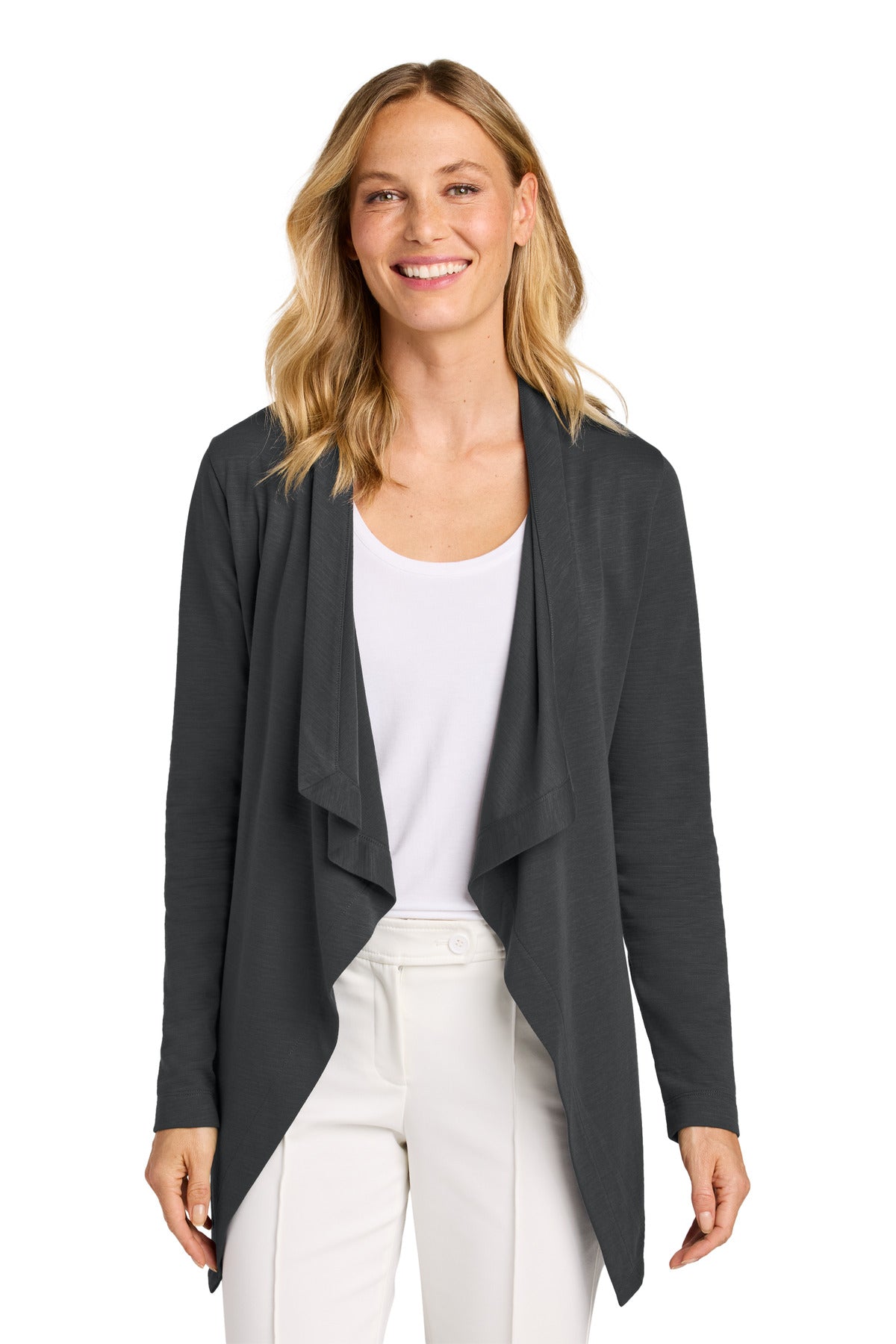 Port Authority Women's Breakwater Open Cardigan LK820 - Grey Steel
