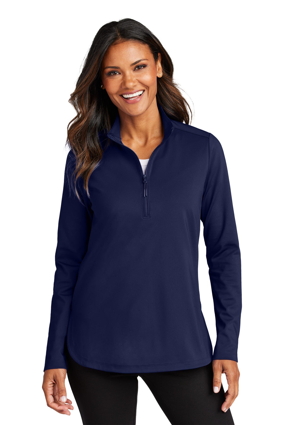 Port Authority Women's C-FREE Double Knit 1/4-Zip LK880 - True Navy