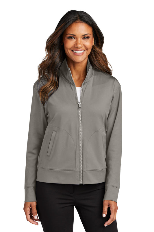 Port Authority Women's C-FREE Double Knit Full-Zip LK881 - Smoke Grey
