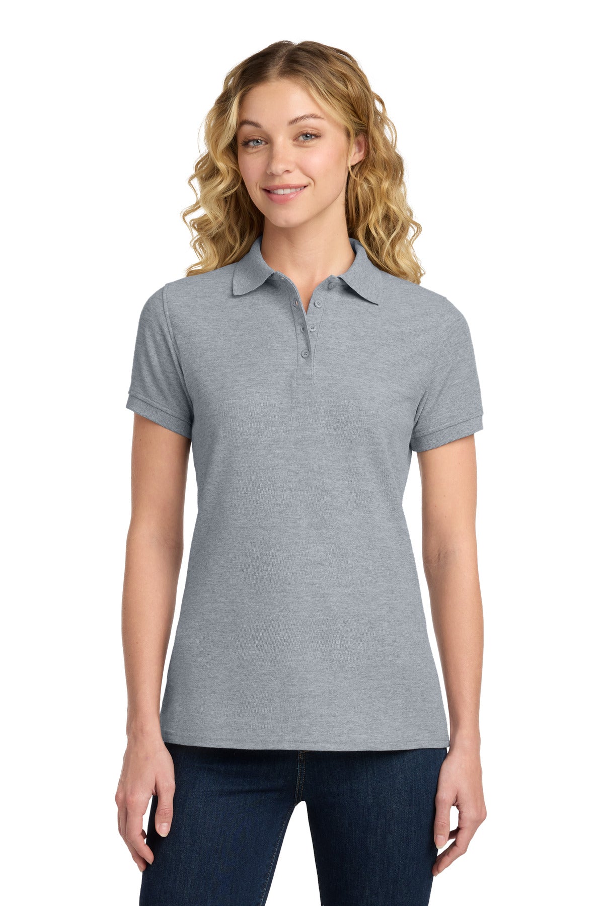Port & Co Women's Core Blend Pique Polo. LKP155 - Athletic Heather