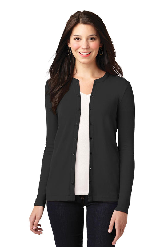 Port Authority Women's Concept Stretch Button-Front Cardigan. LM1008 - Black