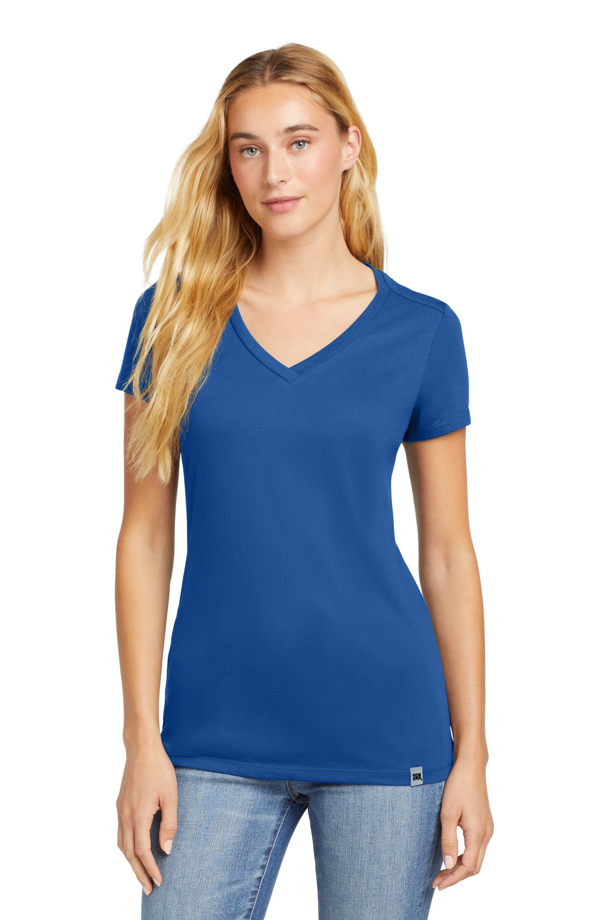 New Era  Women's Heritage Blend V-Neck Tee. LNEA101 - Royal
