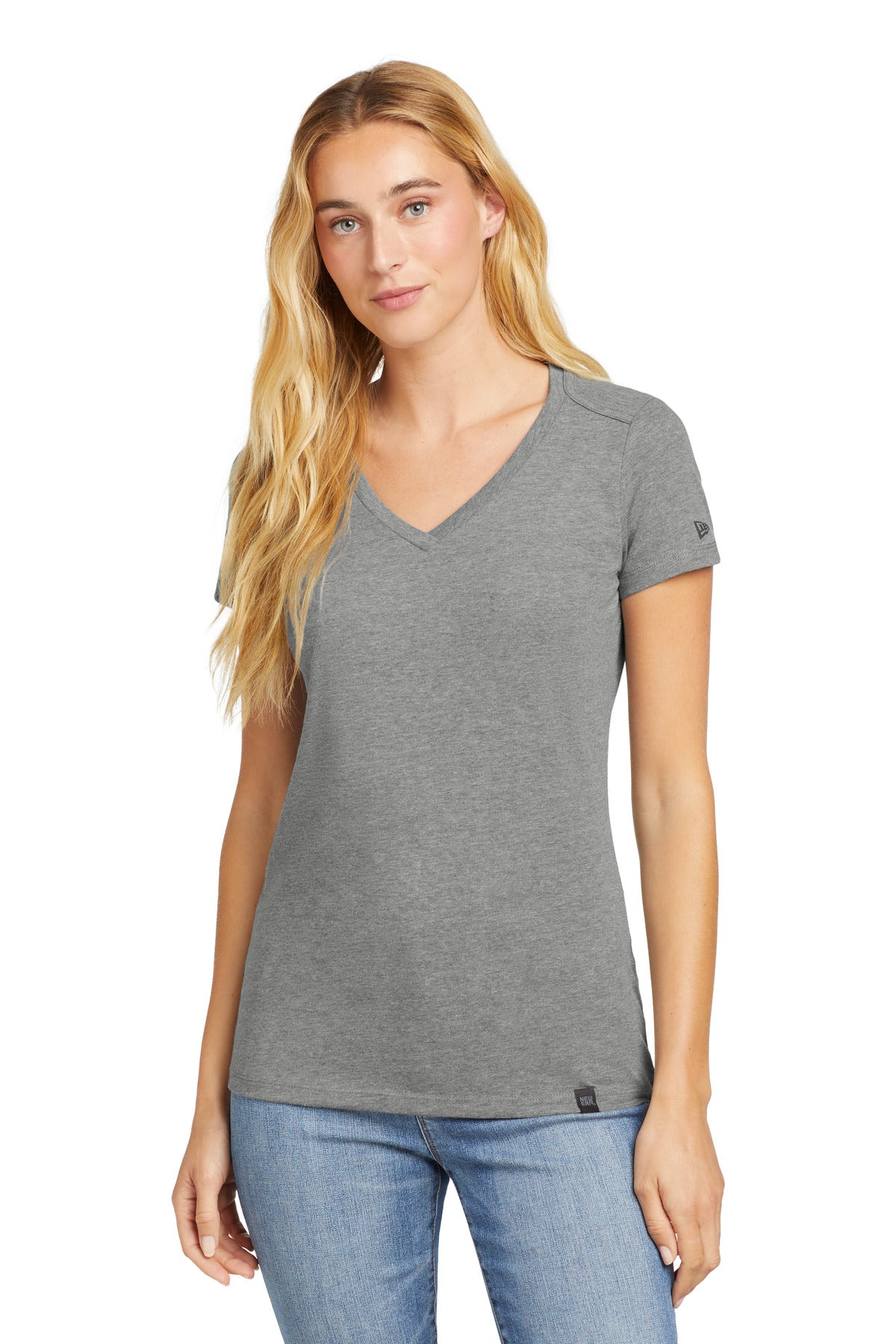 New Era  Women's Heritage Blend V-Neck Tee. LNEA101 - Shadow Grey Heather