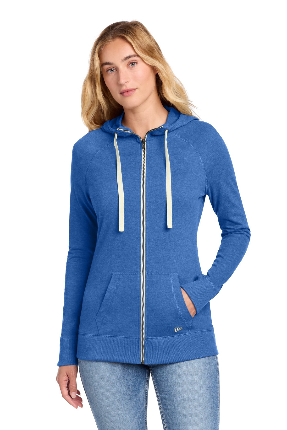 New Era Women's Sueded Cotton Blend Full-Zip Hoodie. LNEA122 - Royal Heather