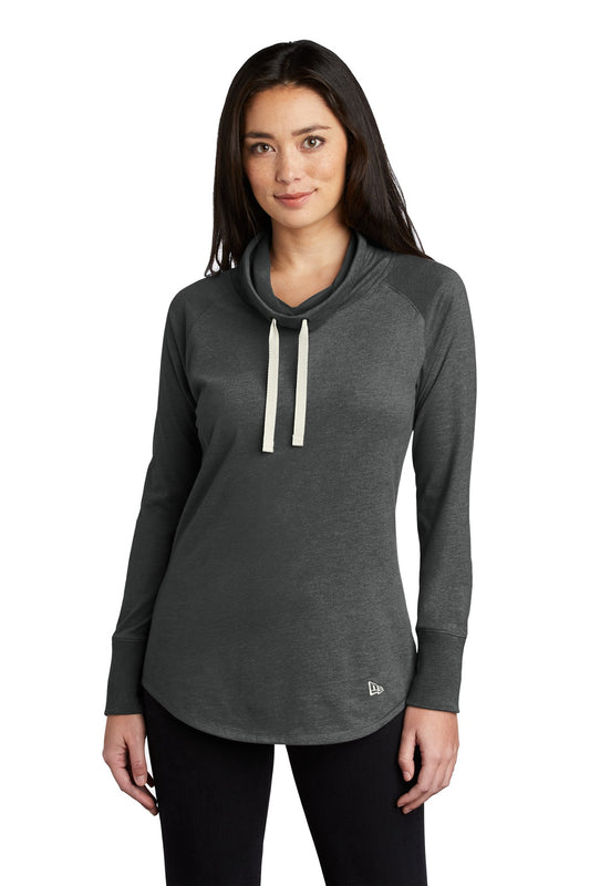 New Era  Women's Sueded Cotton Blend Cowl Tee LNEA123 - Black Heather