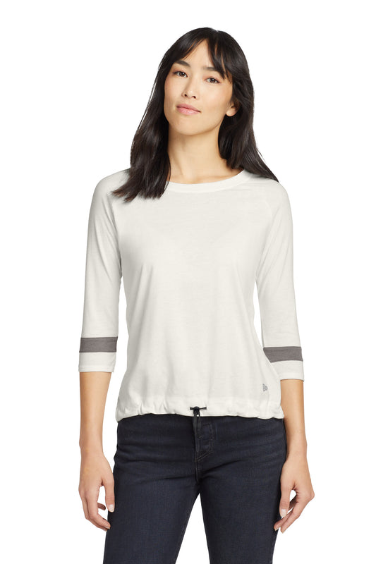New Era  Women's Tri-Blend 3/4-Sleeve Tee LNEA136 - Fan White Solid/ Shadow Grey