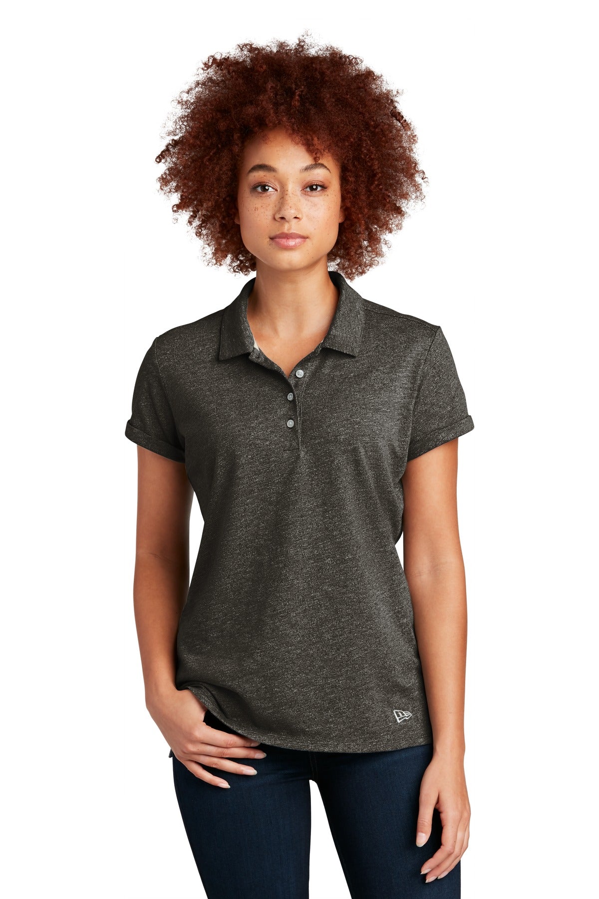 New Era  Women's Slub Twist Polo LNEA301 - Black Twist