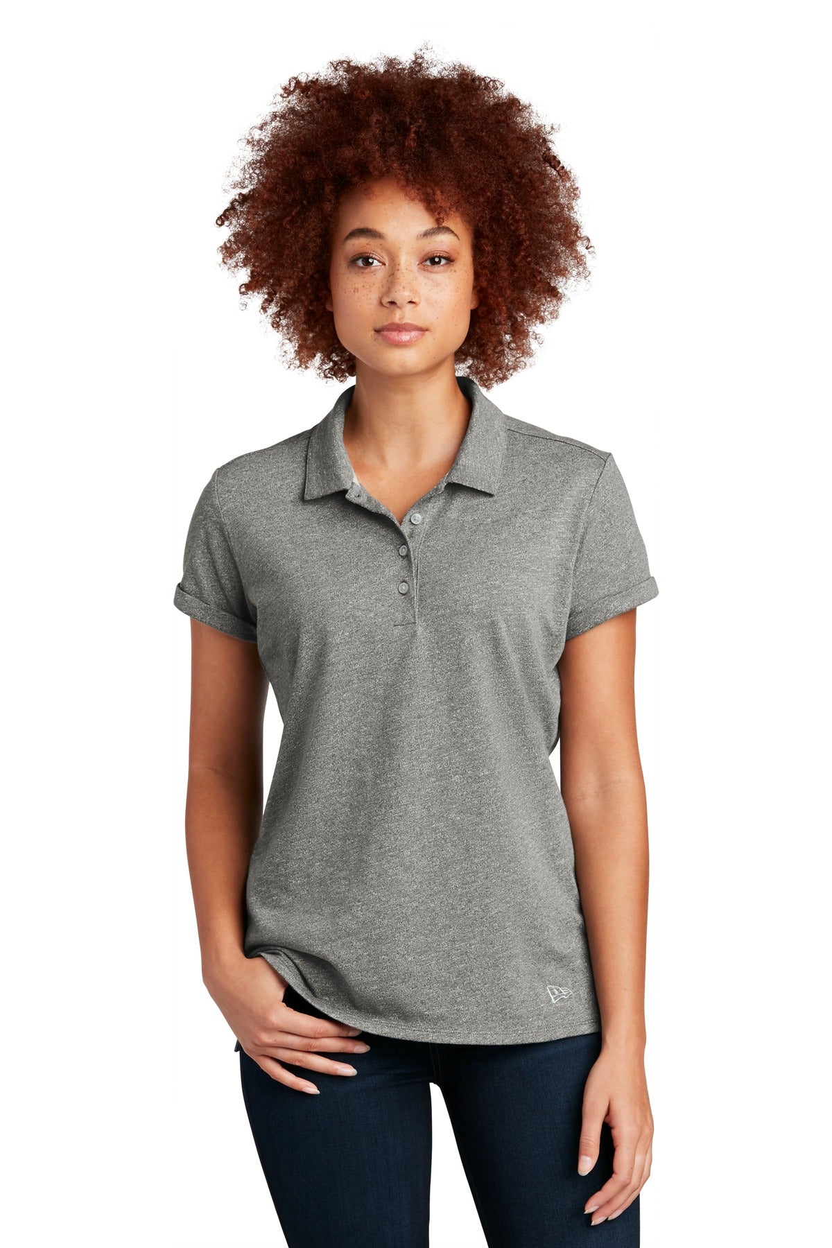 New Era  Women's Slub Twist Polo LNEA301 - Shadow Grey Twist