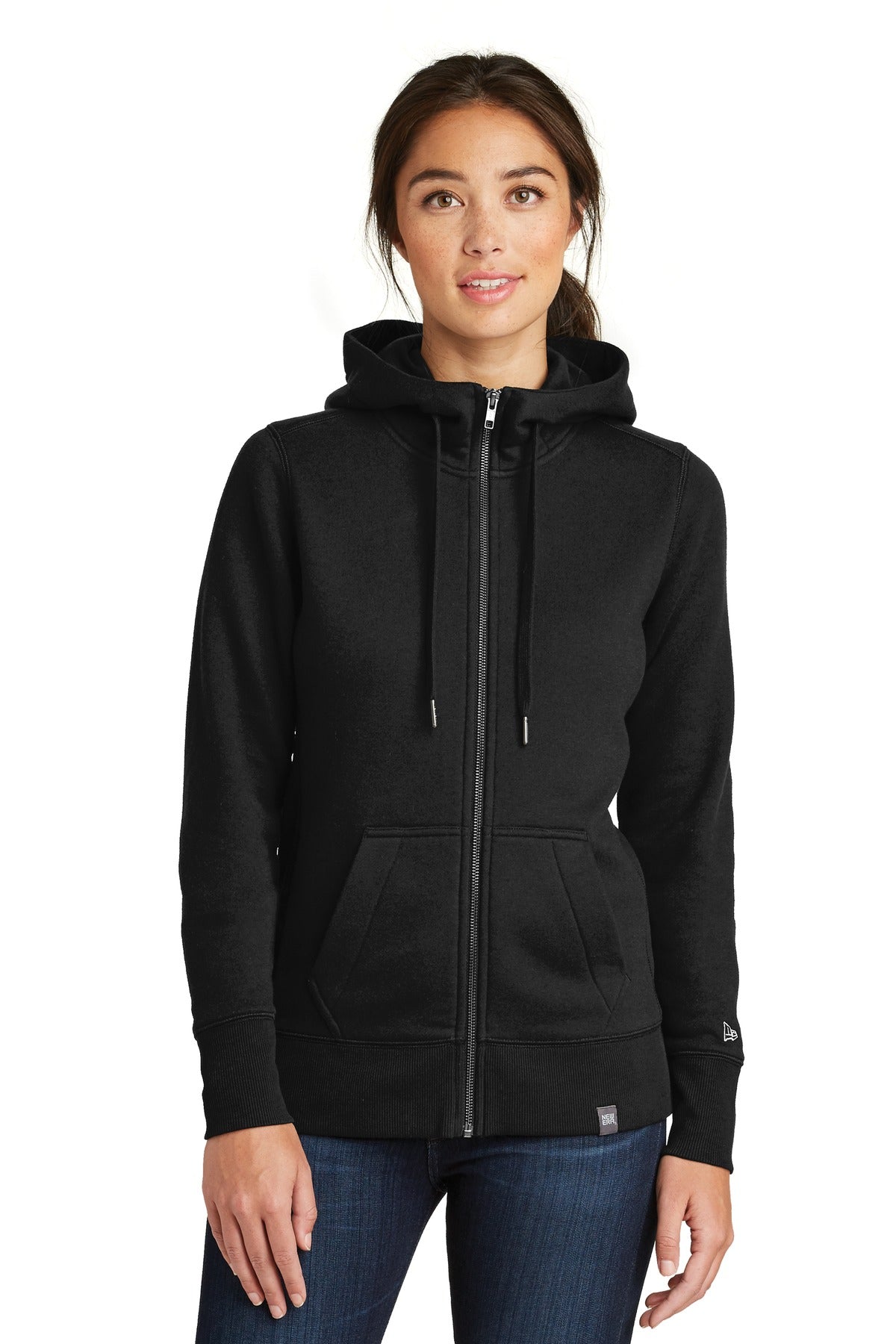 New Era  Women's French Terry Full-Zip Hoodie. LNEA502 - Black