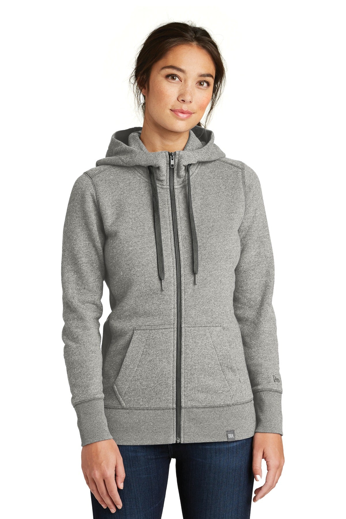 New Era  Women's French Terry Full-Zip Hoodie. LNEA502 - Light Graphite Twist