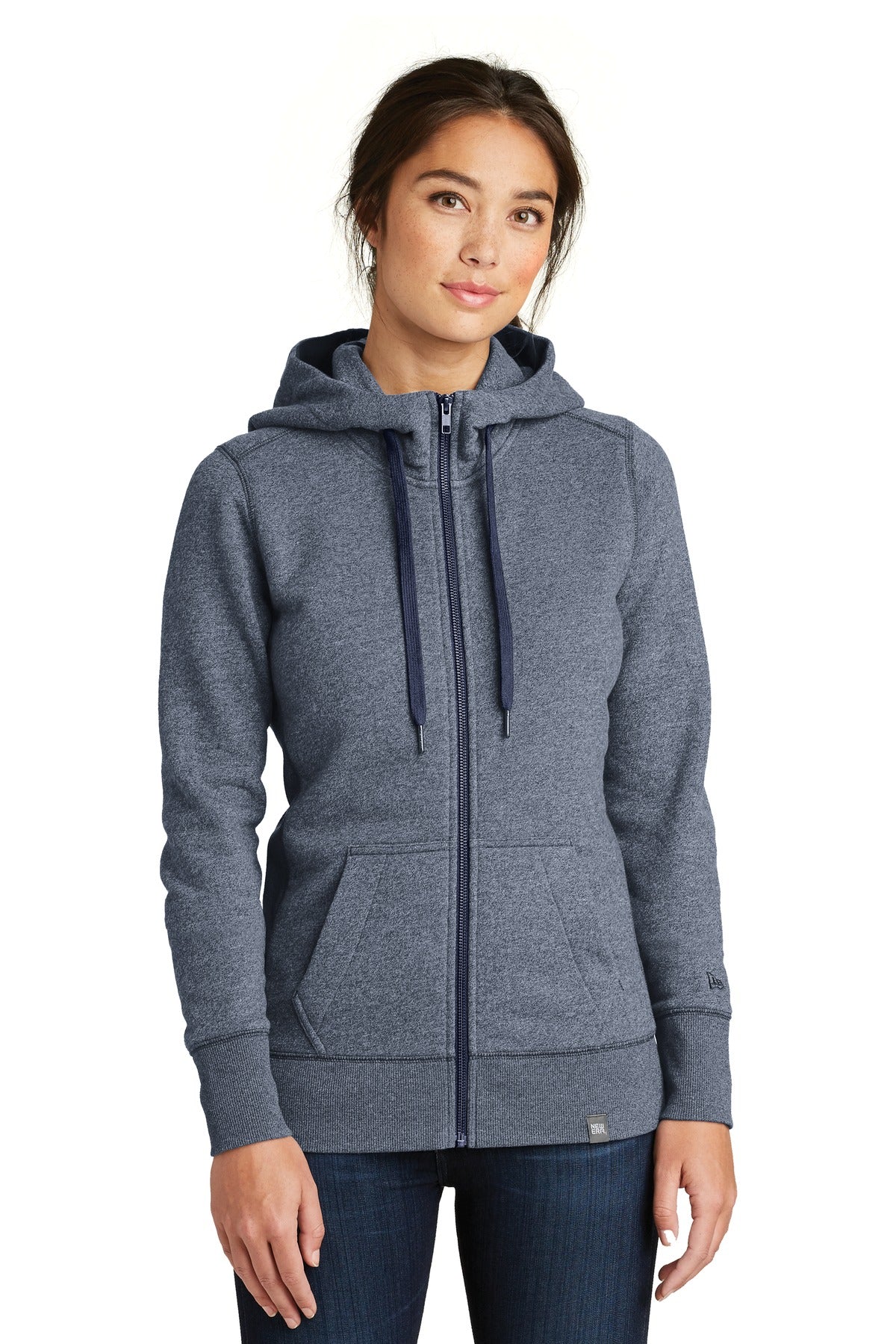 New Era  Women's French Terry Full-Zip Hoodie. LNEA502 - True Navy Twist
