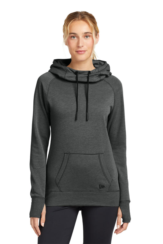 New Era  Women's Tri-Blend Fleece Pullover Hoodie. LNEA510 - Black Heather