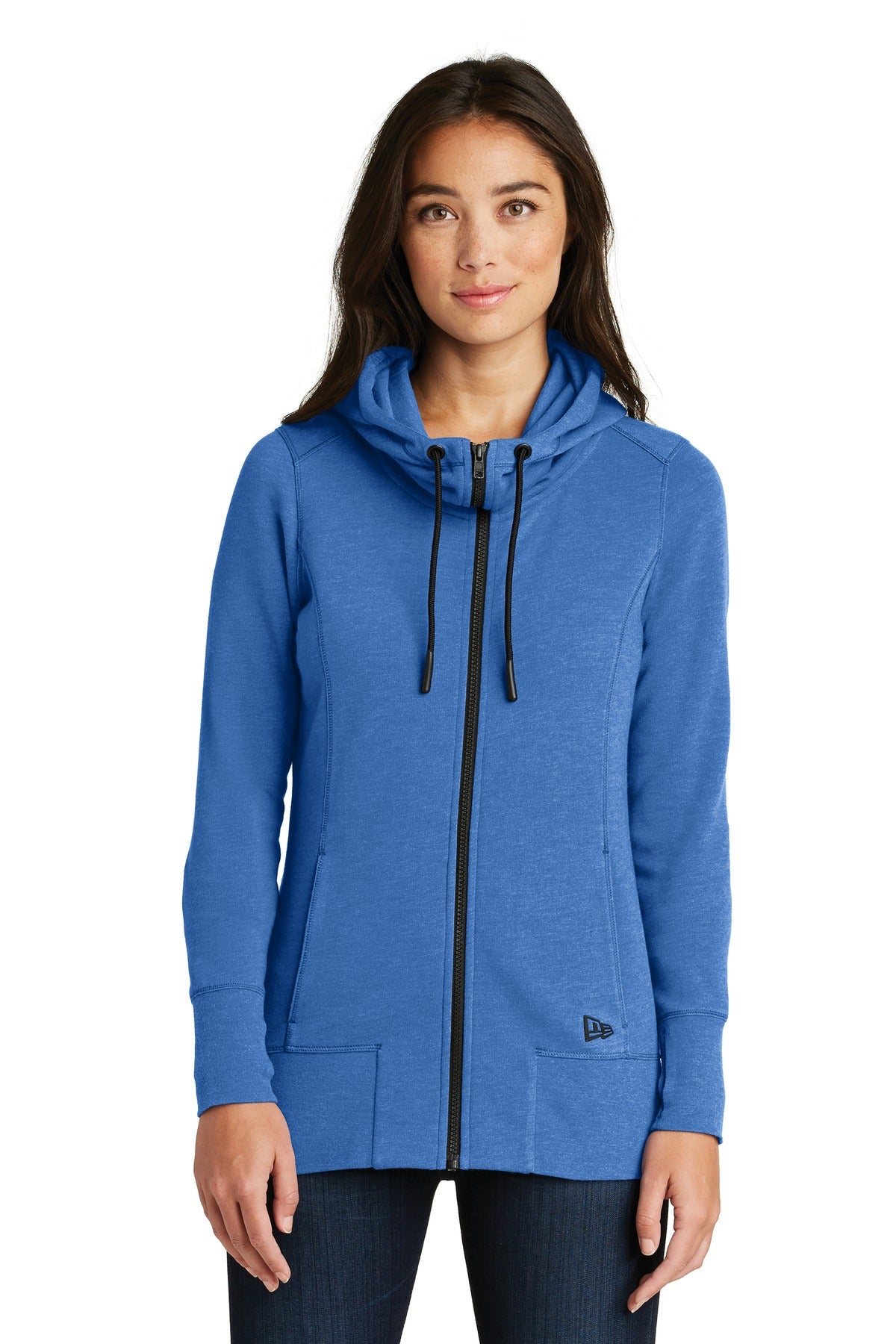 New Era  Women's Tri-Blend Fleece Full-Zip Hoodie. LNEA511 - Royal Heather
