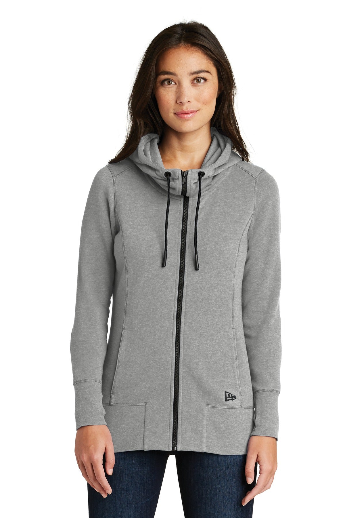 New Era  Women's Tri-Blend Fleece Full-Zip Hoodie. LNEA511 - Shadow Grey Heather
