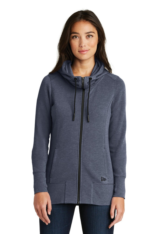 New Era  Women's Tri-Blend Fleece Full-Zip Hoodie. LNEA511 - True Navy Heather