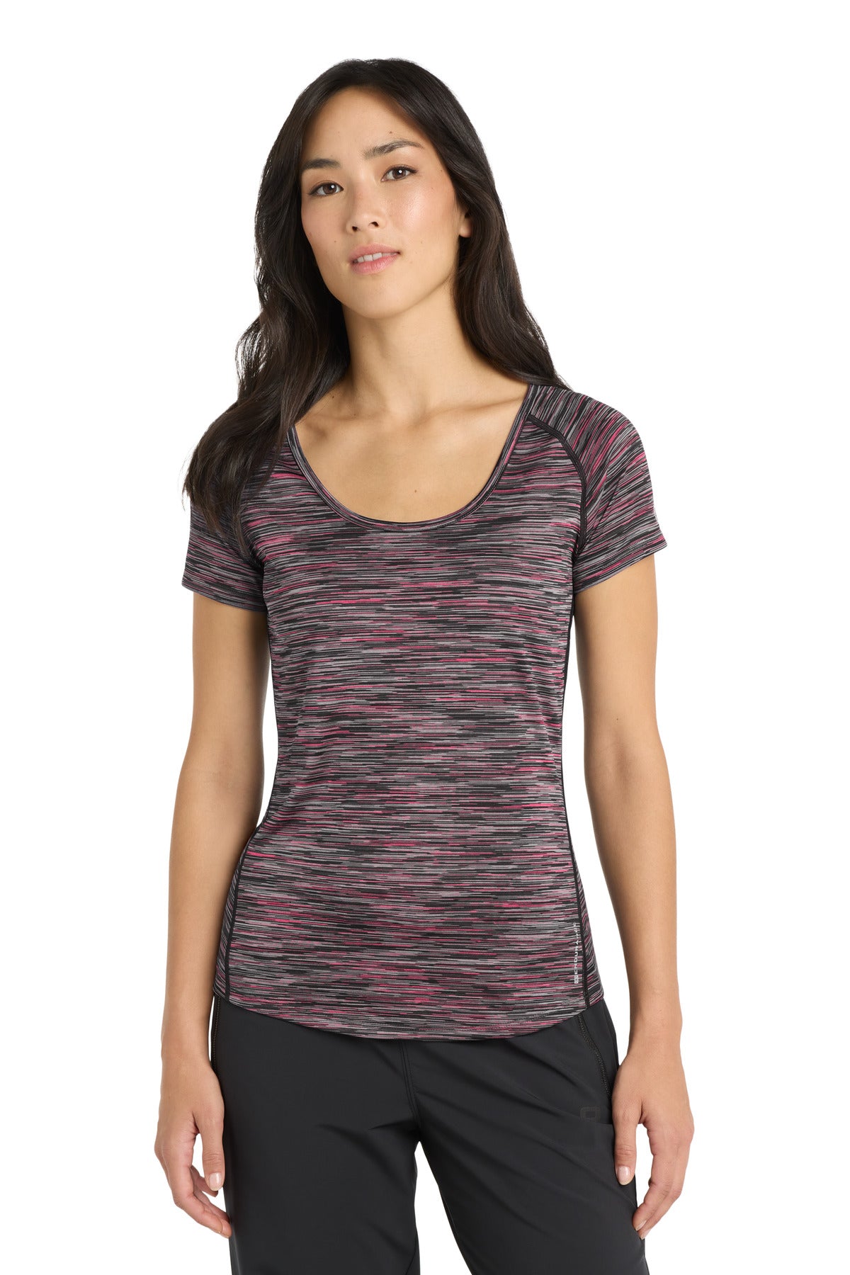 OGIO  Women's Verge Scoop Neck. LOE326 - Fierce Coral Space Dye