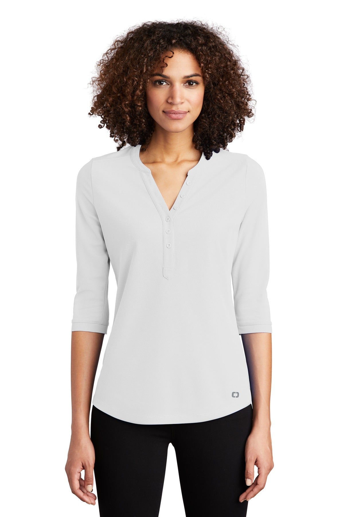 OGIO Women's Jewel Henley LOG104 - Bright White