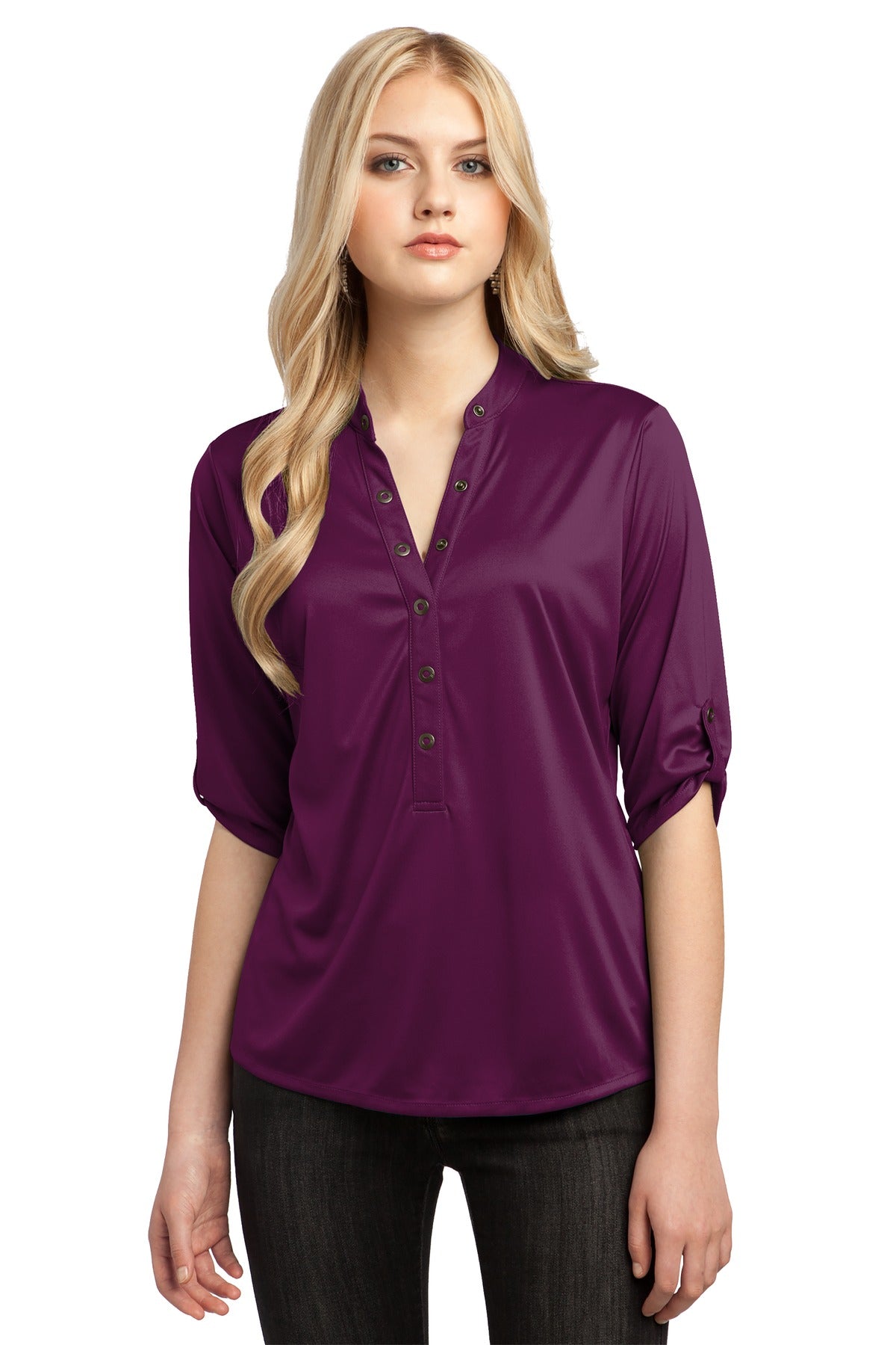 OGIO - Crush Henley. LOG111 - Purple Luxe