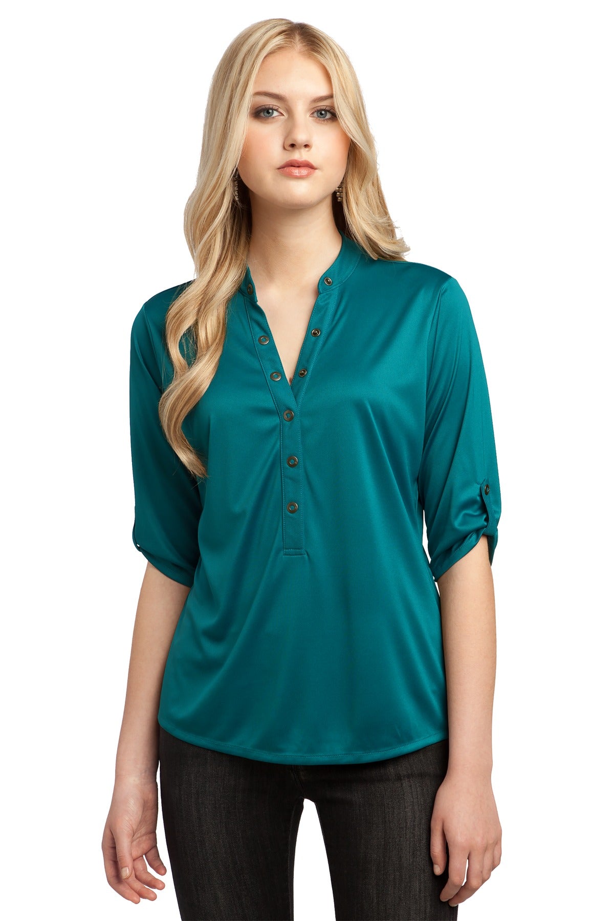 OGIO - Crush Henley. LOG111 - Torque Teal