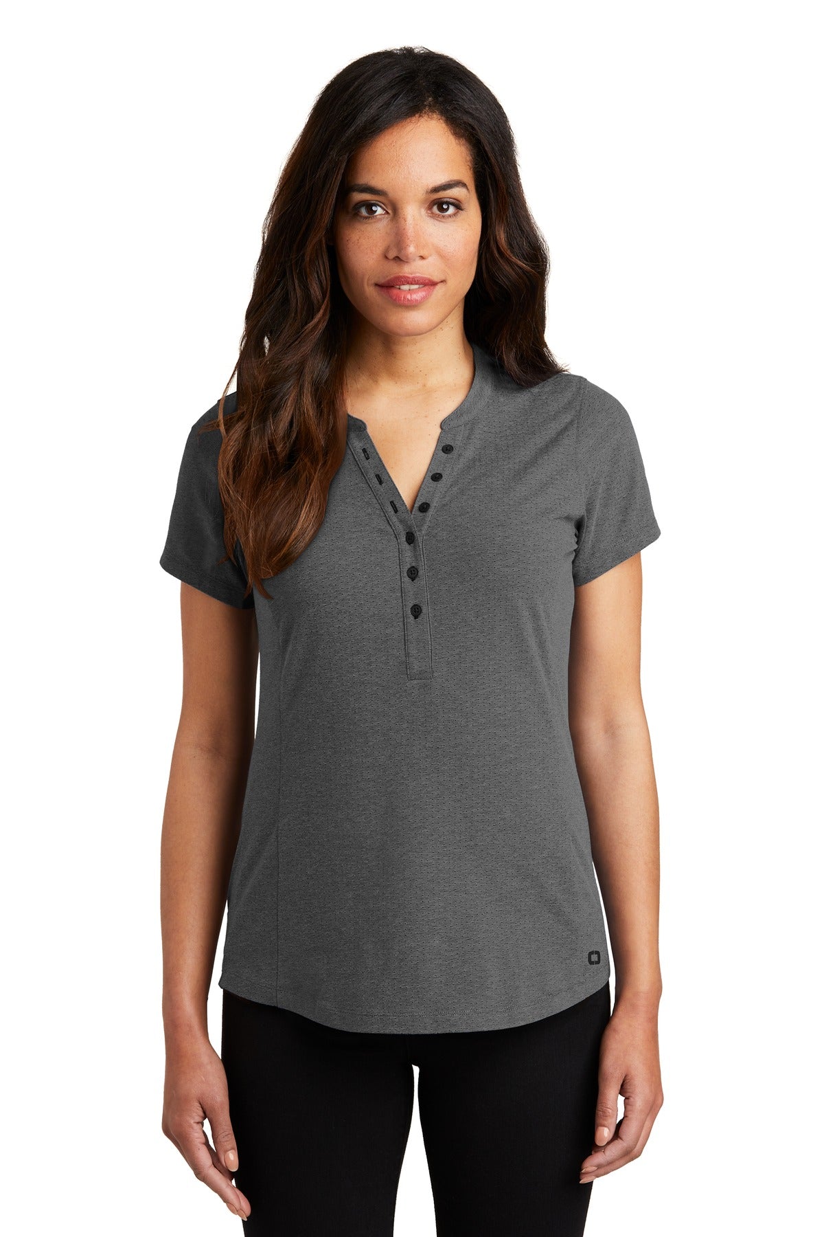 OGIO   Women's Tread Henley. LOG136 - Blacktop Heather