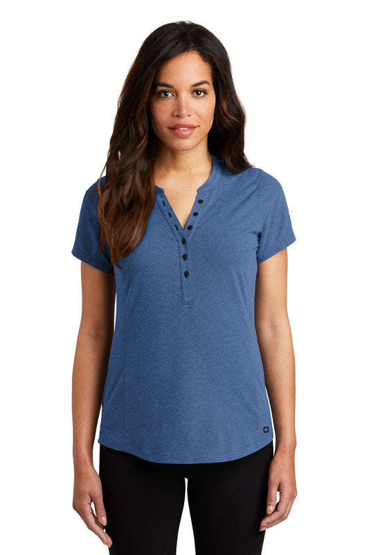 OGIO   Women's Tread Henley. LOG136 - Blue Heather