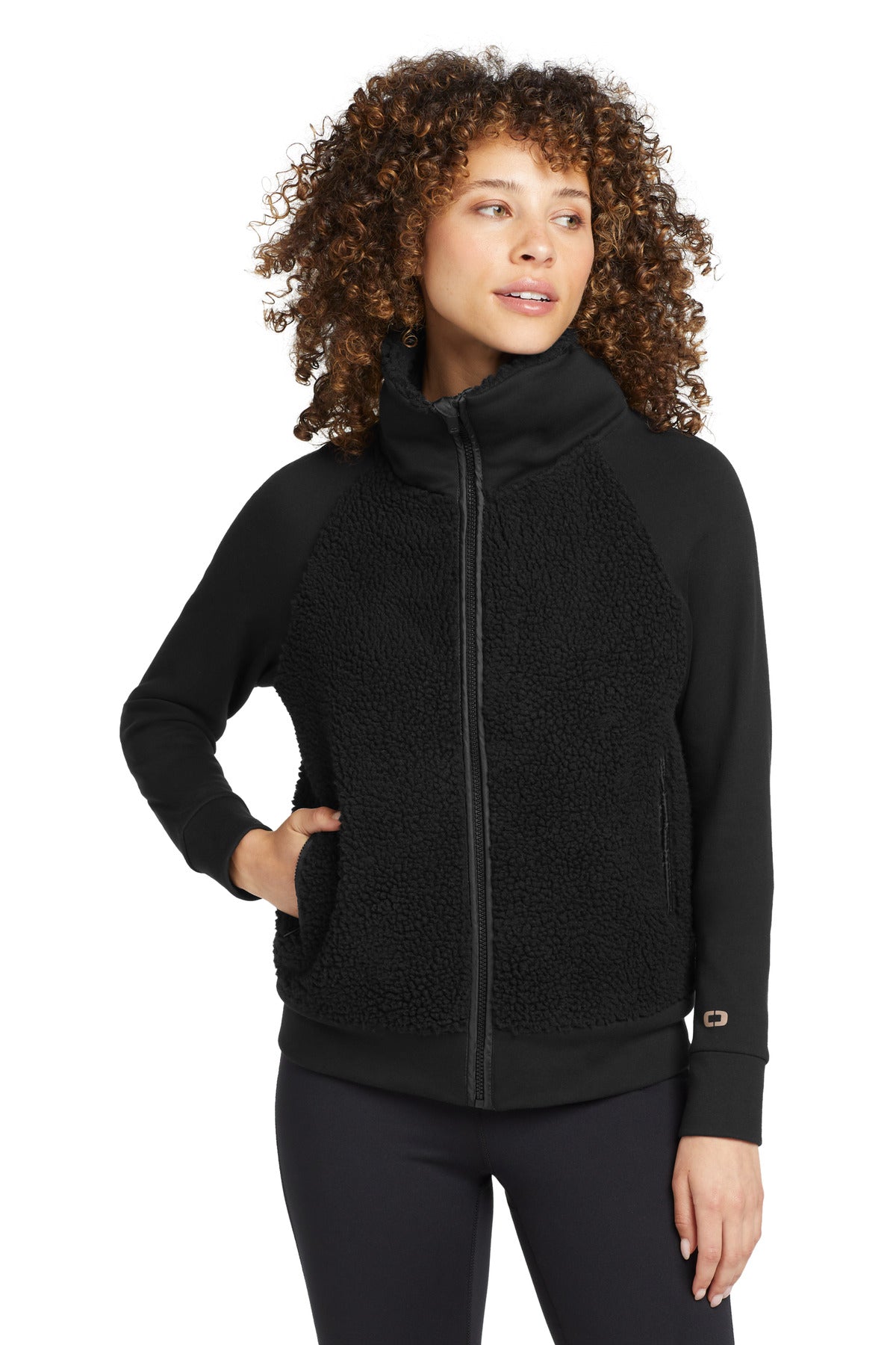 OGIO  Women's Luuma Sherpa Full-Zip. LOG815 - Blacktop