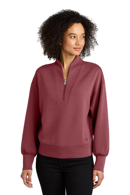OGIO Women's Transcend 1/4-Zip LOG861 - Soft Ruby