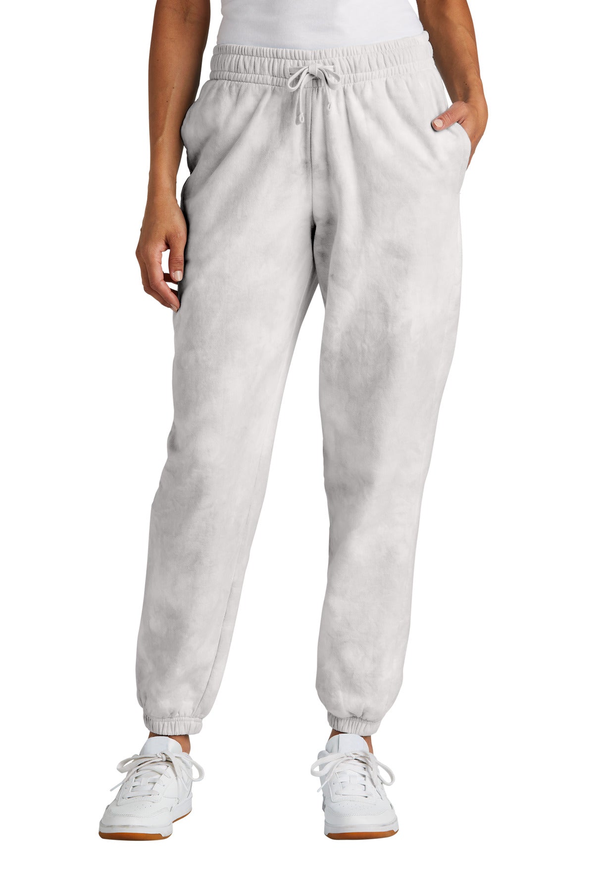 Port & Co Women's Beach Wash Cloud Tie-Dye Sweatpant LPC140P - Dove Grey