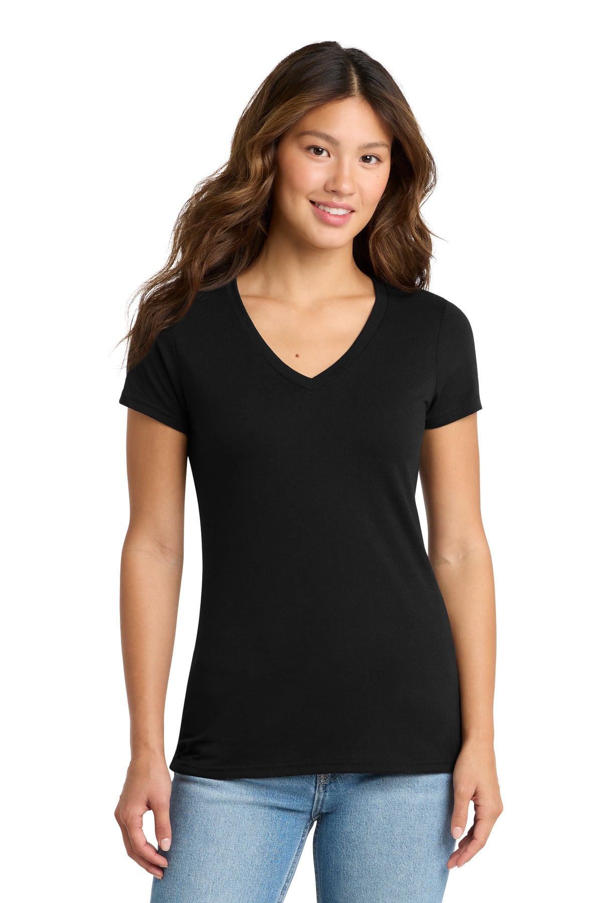 Port & Co Women's Tri-Blend V-Neck Tee. LPC330V - Black
