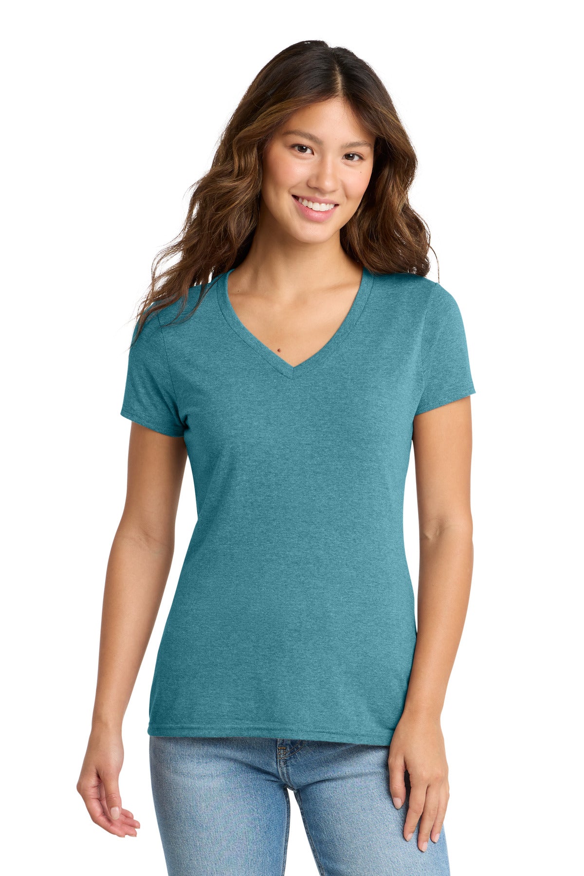 Port & Co Women's Tri-Blend V-Neck Tee. LPC330V - Vivid Teal Heather