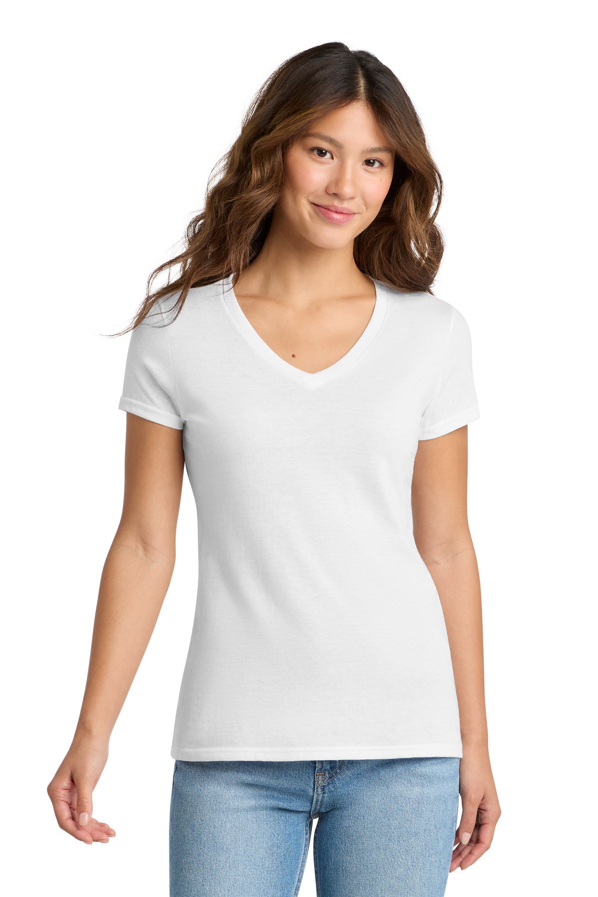 Port & Co Women's Tri-Blend V-Neck Tee. LPC330V - White