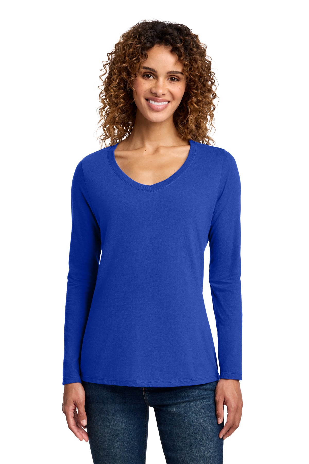 Port & Co Women's Long Sleeve Fan Favorite V-Neck Tee. LPC450VLS - True Royal