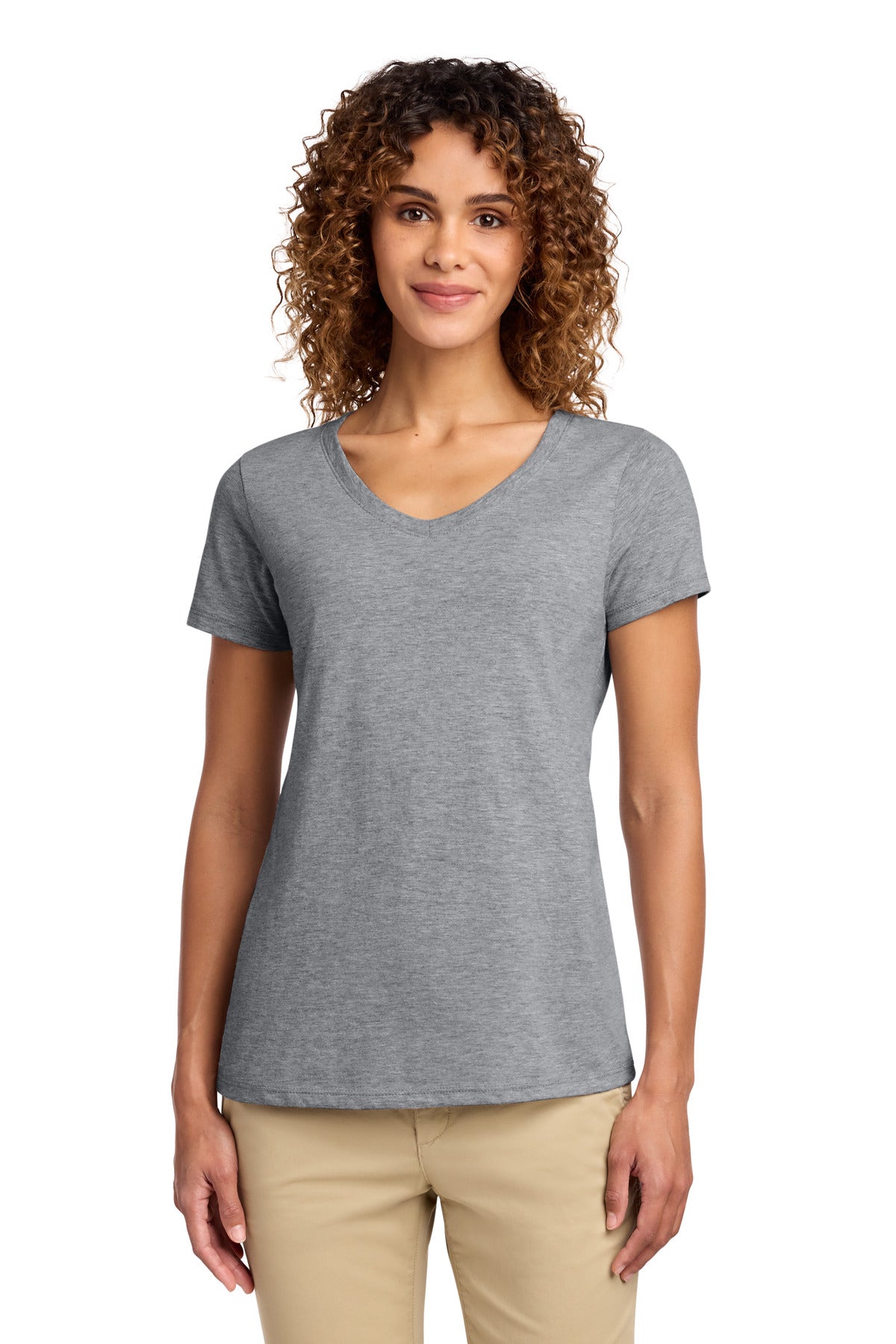 Port & Co Women's Fan Favorite V-Neck Tee. LPC450V - Athletic Heather