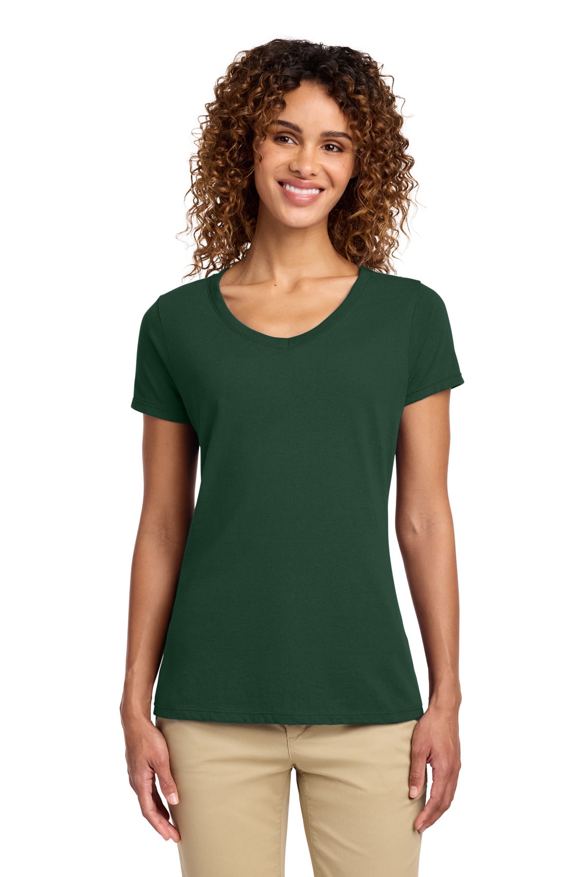 Port & Co Women's Fan Favorite V-Neck Tee. LPC450V - Forest Green