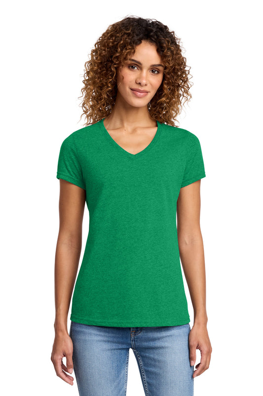 Port & Co Women's Fan Favorite Blend V-Neck Tee. LPC455V - Athletic Kelly Green Heather