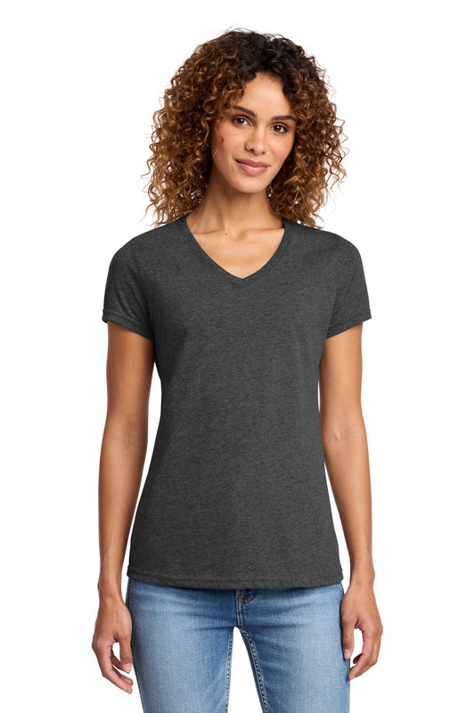 Port & Co Women's Fan Favorite Blend V-Neck Tee. LPC455V - Black Heather