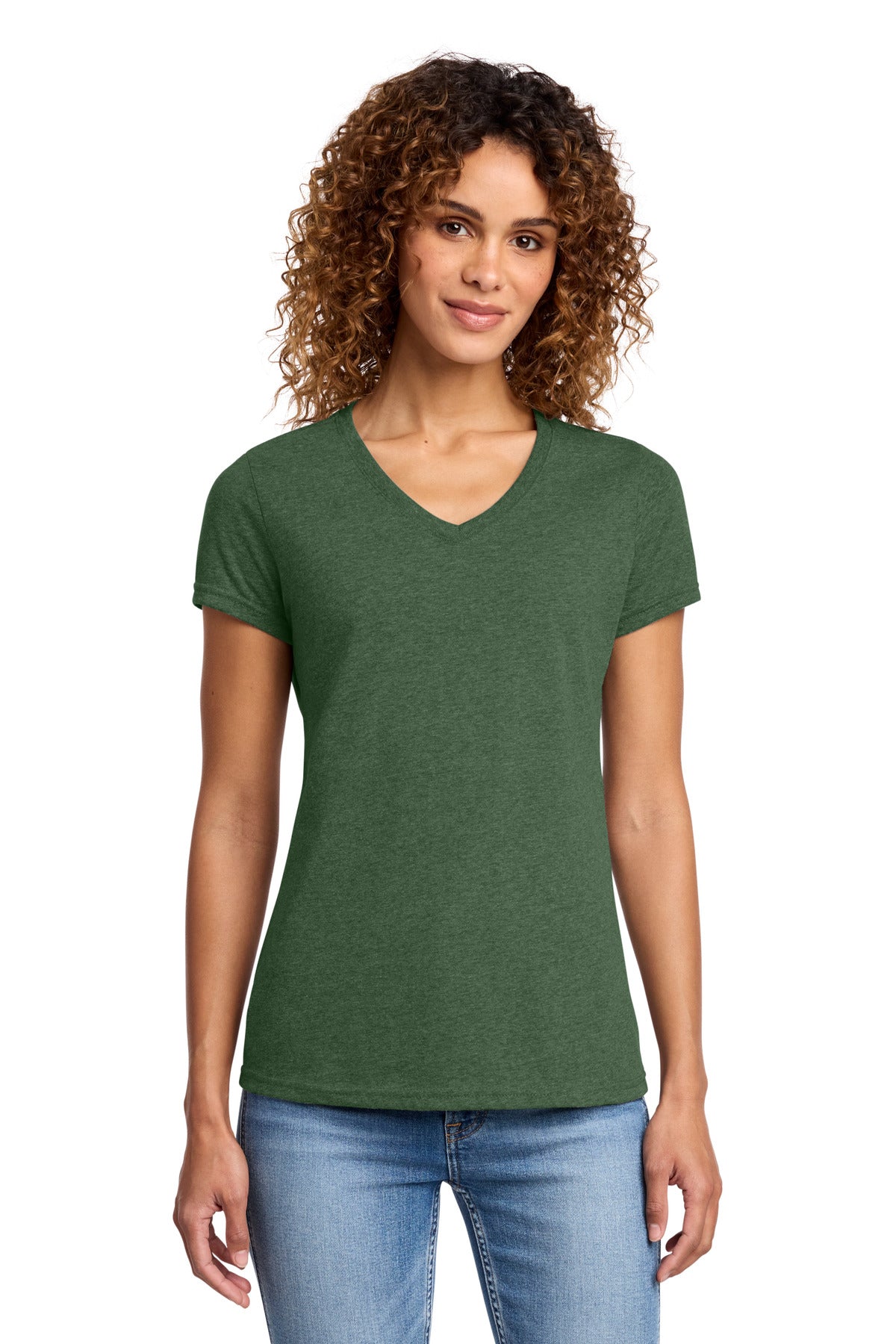 Port & Co Women's Fan Favorite Blend V-Neck Tee. LPC455V - Forest Green Heather