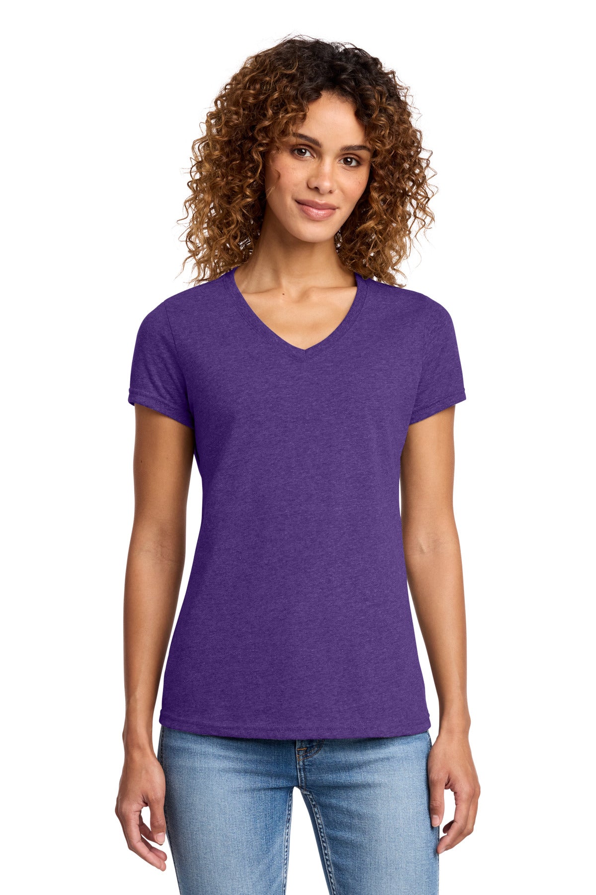 Port & Co Women's Fan Favorite Blend V-Neck Tee. LPC455V - Team Purple Heather