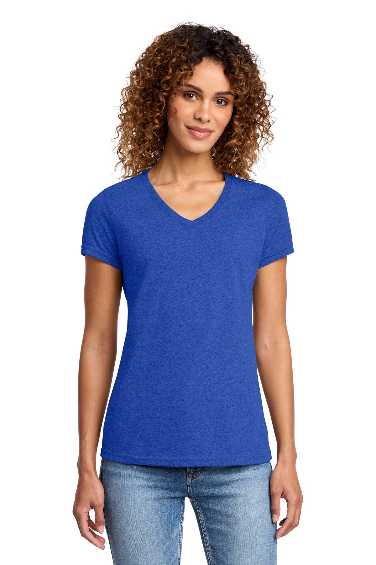 Port & Co Women's Fan Favorite Blend V-Neck Tee. LPC455V - True Royal Heather