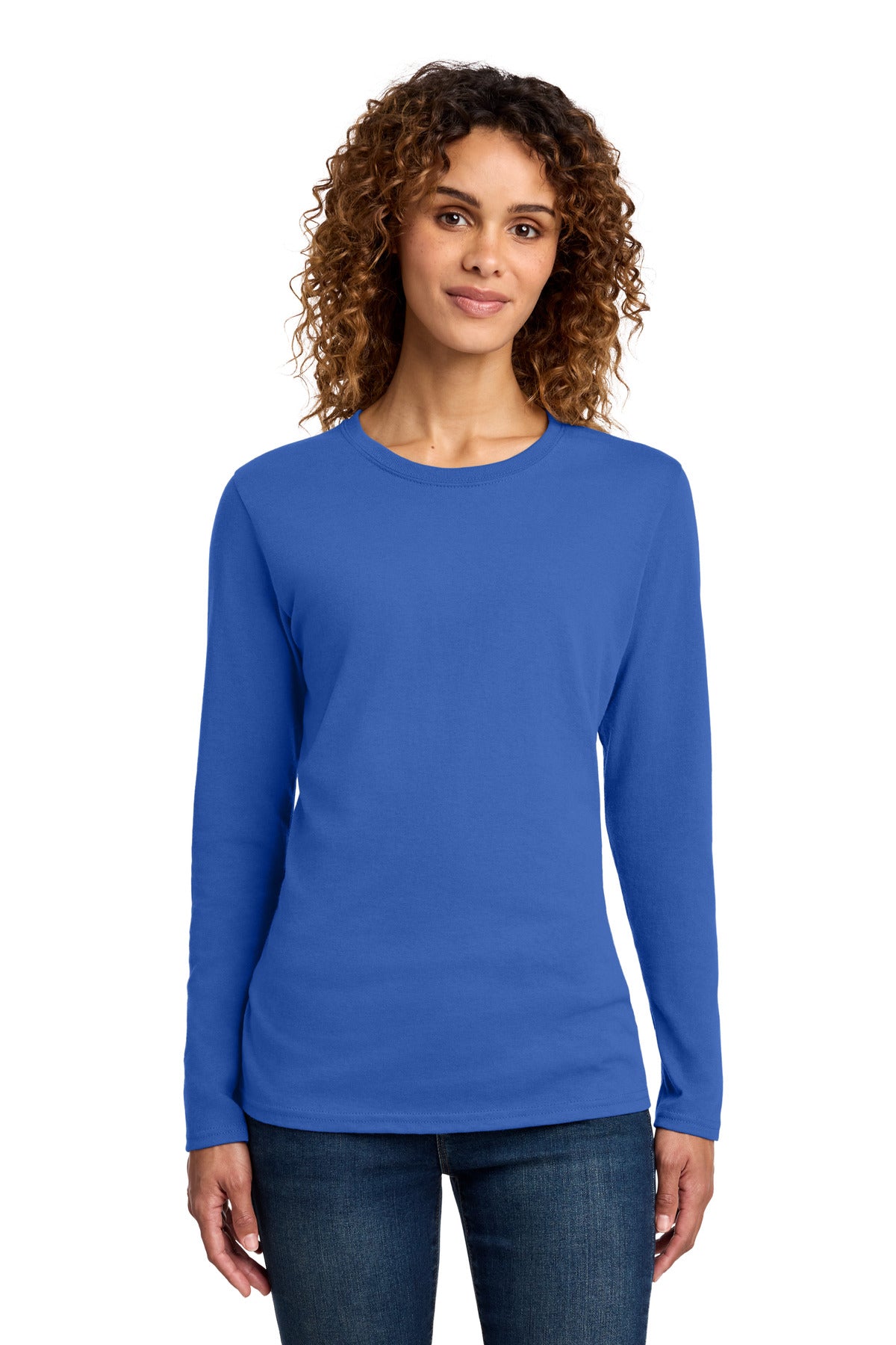 Port & Co Women's Long Sleeve Core Cotton Tee. LPC54LS - Royal