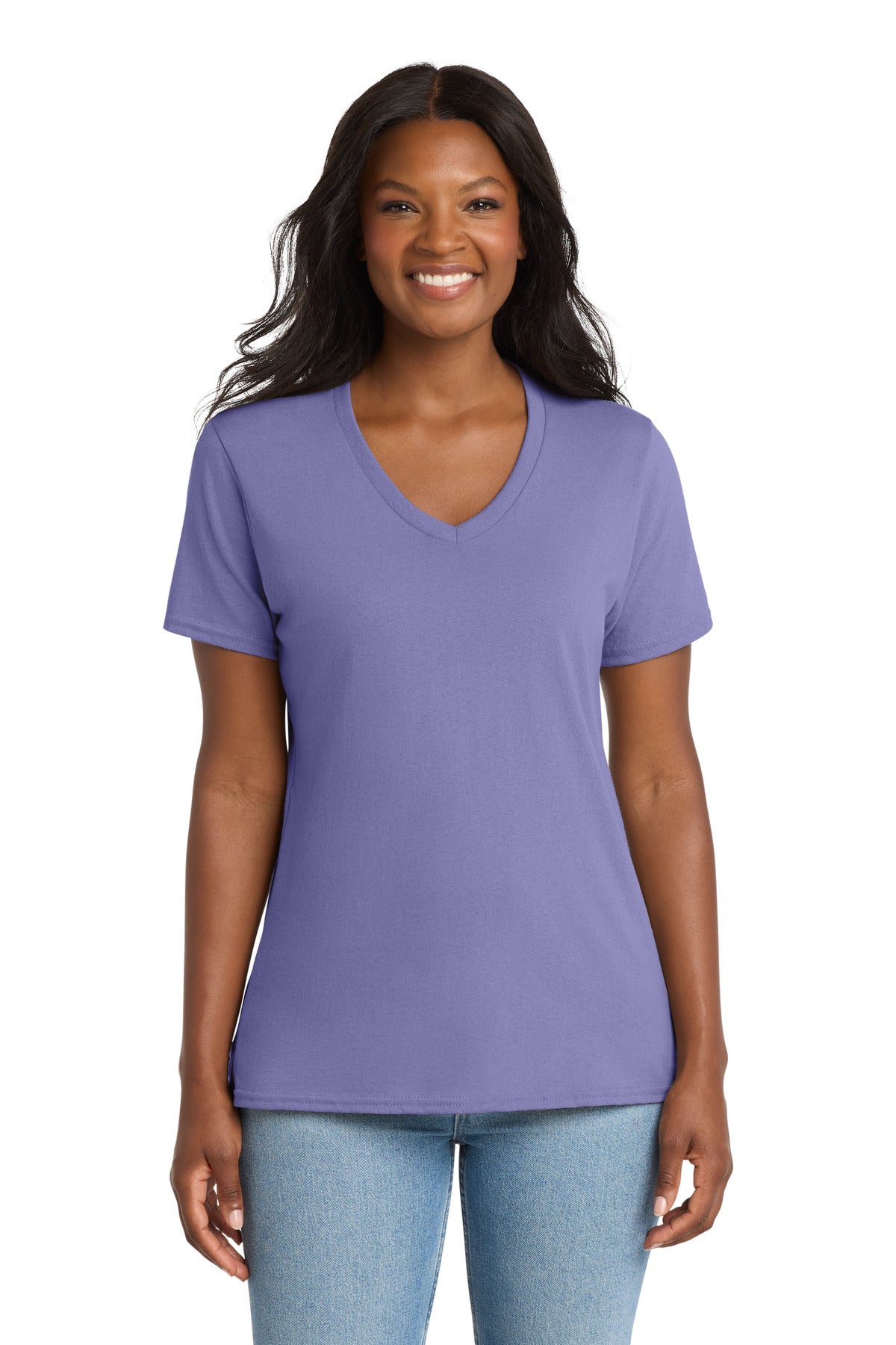 Port & Co Women's Core Cotton V-Neck Tee. LPC54V - Violet
