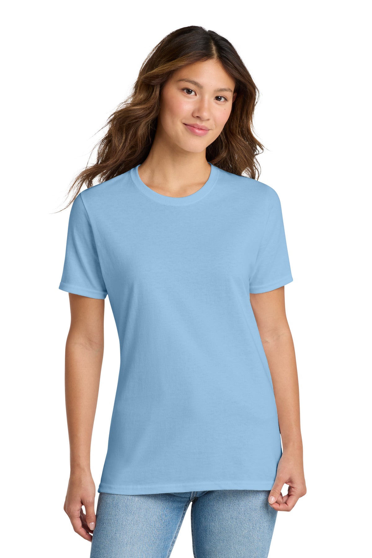 Port & Co Women's Core Cotton Tee. LPC54 - Light Blue